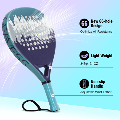 Taille du visage 26cm WOOWAVE Fibre de carbone personnalisée EVA Memory Core Plage Padel Racquet de tennis