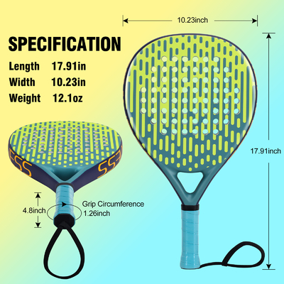 Taille du visage 26cm WOOWAVE Fibre de carbone personnalisée EVA Memory Core Plage Padel Racquet de tennis