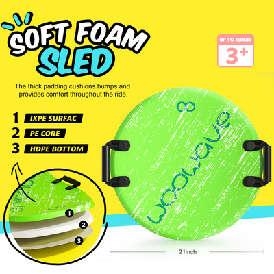 Des traîneaux de neige de ski de ronde pour adolescents avec une construction en mousse XPE durable
