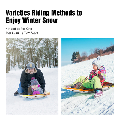Traîneau à neige XPE EPS HDPE pour enfants unisexe pour adultes Logo personnalisable 2 poignées et corde à tirer