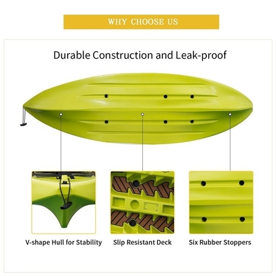 Matériau LLDPE Kayak de pêche unique pour le divertissement familial Capacité de charge 130 kg/287 lbs