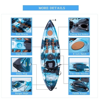 Profitez des lacs rivières avec siège arrière caractéristiques standard Kayak unique Grand espace de cockpit