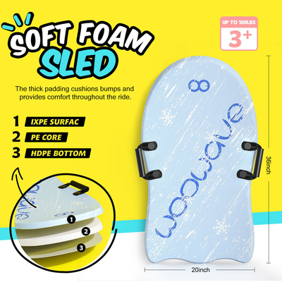 Sleds de neige sur neige personnalisés avec frein et trottinette de neige semi-ellipse