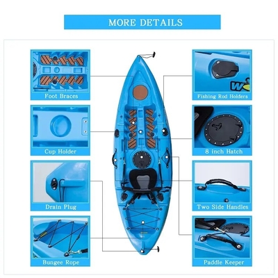Kayak en plastique LLDPE unique Canoë de pêche Paddle Ocean Kayak pour une performance inégalée