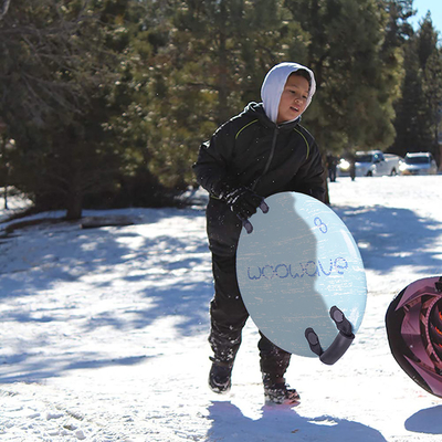 Green PE Foam Core Snowboard rond de 21 pouces pour les enfants en hiver