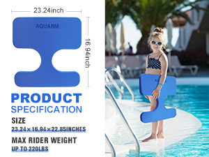 Séance de selle flottante pour enfants 23 24 x 16 94 x 1,6 pouces