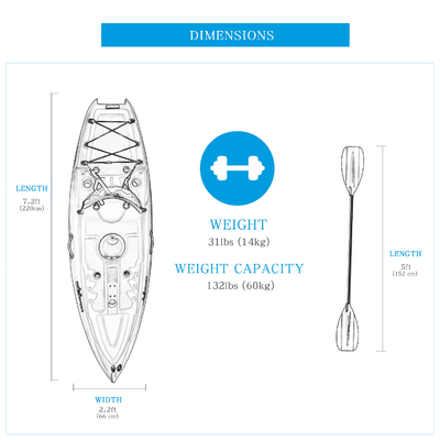 Compétition Enfants Kayak Canoë/Kayak WOOWAVE Non gonflable avec des caractéristiques standard