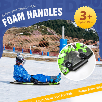 Traîneau à neige avec poignée et couleur personnalisée facile à transporter HDPE fond 36 pouces PE Foam Core