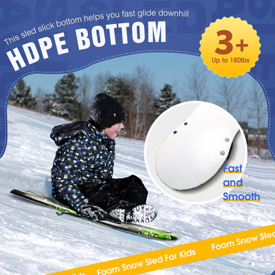 Traîneau à neige avec poignée et couleur personnalisée facile à transporter HDPE fond 36 pouces PE Foam Core