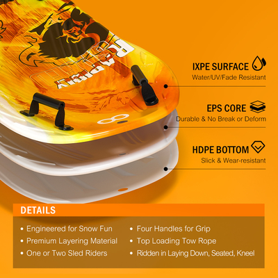 XPE EPS HDPE Snow Sled Boarding Snowboards pour adultes et enfants Woowave Slide épais