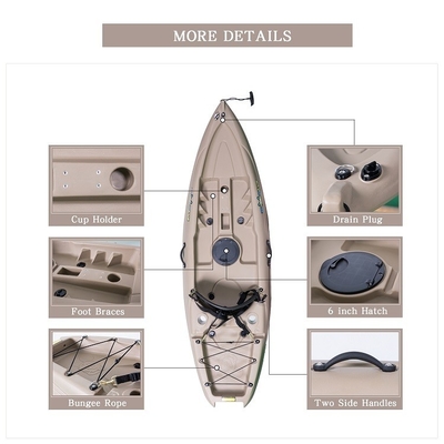 1 personne à pédale à roue Kayak de pêche à Woowave gonflable avec des caractéristiques standard laisse