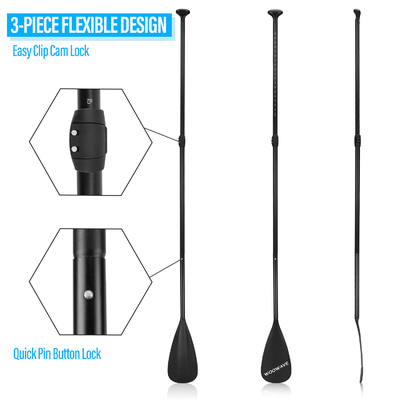 Paddle à soupe gonflable en aluminium Woowave à 3 pièces, légère et réglable