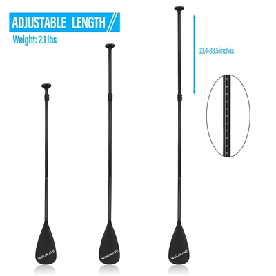 2.1lbs Woowave 3 pièces SUP Paddle Board Boat Carbon Fiber Paddle Oar pour la pêche Kayak