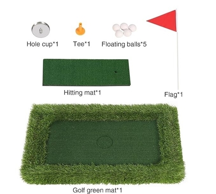 Jeux de golf en piscine Golf flottant Vert pour piscine Accessoires verts 1*Coupe trou en acier inoxydable