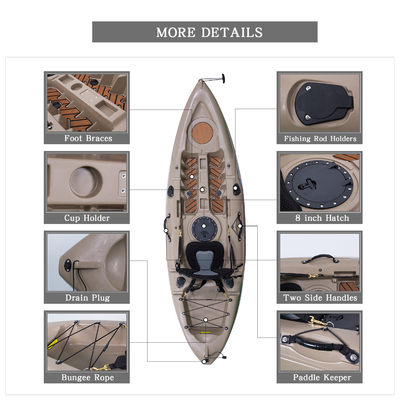 130 kg/287 lbs Capacité de charge WOOWAVE Canoë Kayak Voile Parfait pour les lacs Rivières Excitation