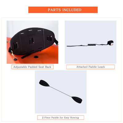 1.8M Canoë pour enfants Assis sur le dessus Kayak Canoë de pêche Kayak avec accessoires par WOOWAVE