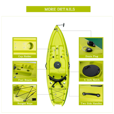 Woowave 2.2m Enfants Enfants Kayak de mer Canoë avec accessoires 14kg / 31lbs Paddlers Max 1