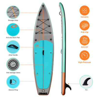 Bodyboard léger 11'6 &quot;X31'5&quot; X6 &quot;avec laisse de surf et planche de pagaie couleur personnalisée