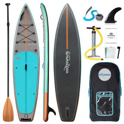 Bodyboard léger 11'6 &quot;X31'5&quot; X6 &quot;avec laisse de surf et planche de pagaie couleur personnalisée