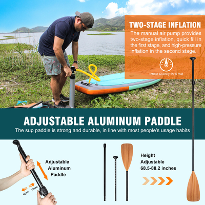11'6&quot; x 31'5&quot; x 6&quot; planche gonflable debout à pagaie pour les lacs rivières Ultra conception stable
