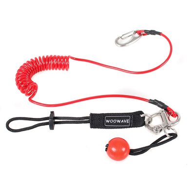 Logo en caoutchouc Woowave Multicolore Kayak de pêche Paddle Leash avec corde enroulée 61,42 pouces