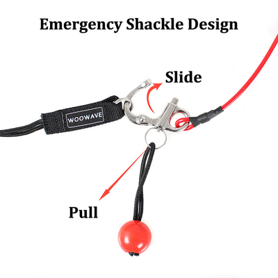 Logo en caoutchouc Woowave Multicolore Kayak de pêche Paddle Leash avec corde enroulée 61,42 pouces