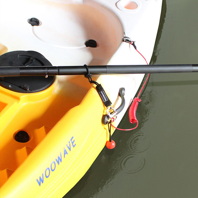 Logo en caoutchouc Woowave Multicolore Kayak de pêche Paddle Leash avec corde enroulée 61,42 pouces