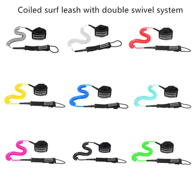 Ligne de planche de surf multicolore avec bobine en polyuréthane et bracelet enduit à une seule couche