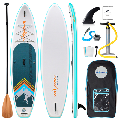 Lacs rivières Occasion Woowave Paddle gonflable SUP Board avec accessoires Sup Leash