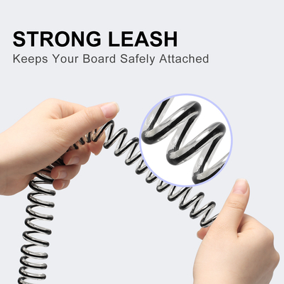 Polyuréthane bobine de planche de surf laisse pour 6'7'8'9'10'11' longueur de surf et bracelet rembourrée