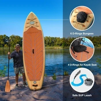 Couleur personnalisée de la laisse de surf Woowave ISUP Bodyboard 10'2 'pour les lacs rivières et le design