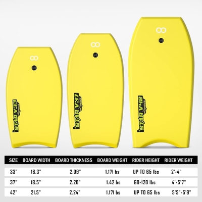 Surfboard pour enfants avec laisse à main Bleu/Jaune/Verde WOOWAVE Bon fond EPS Shortboard