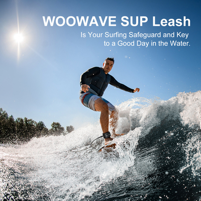 WOOWAVE 11ft SUP Leash Gardez votre planche proche avec bobine ou design droit en orange