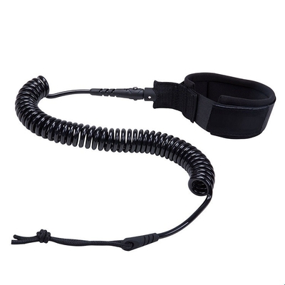 Leash de surf durable enroulé Leash de surf pour le surf Corde à jambe Corde à genou Noir