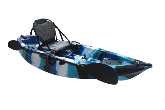Découvrez la beauté des lacs et des rivières avec notre kayak à camouflage bleu de 2,7 m
