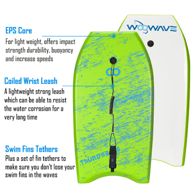Bodyboard moderne de 36 pouces pour adultes Bodyboard avec noyau EPS Woowave Sports nautiques de mode