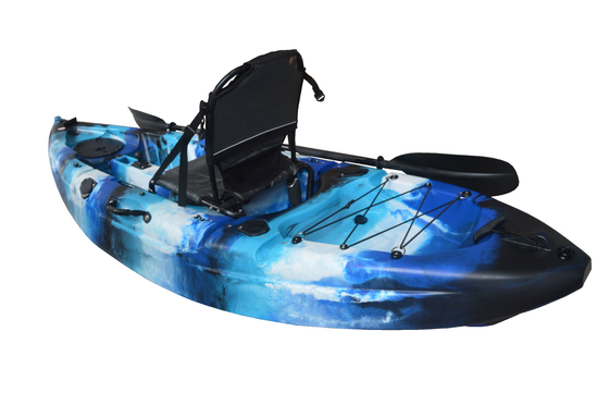 Découvrez la beauté des lacs et des rivières avec notre kayak à camouflage bleu de 2,7 m