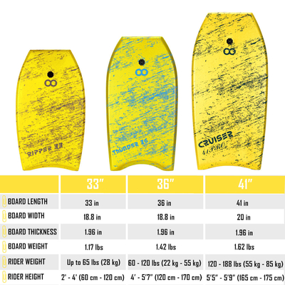 36 &quot;XPE Bodyboards pour enfants largeur de planche 18,8 pouces Confortable et facile à transporter