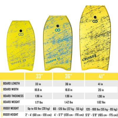 Carrosserie XPE de 33 pouces pour enfants de plage surfeur hauteur 2'-4' 60cm-120cm Matériau XPE
