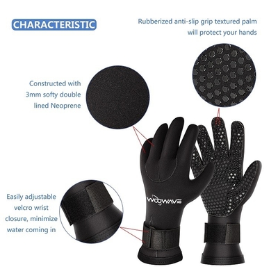Neoprène personnalisé imperméable à l'eau 3 mm cinq doigts Sports nautiques Plongée en apnée Canoë Gants