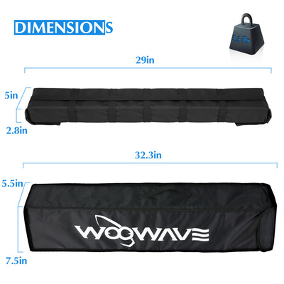 Étagère universelle pour voiture pour kayak / surfboard capacité de charge noire 65 kg étagère de toit pour kayak / surfboard