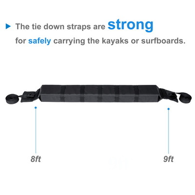 Étagère universelle pour voiture pour kayak / surfboard capacité de charge noire 65 kg étagère de toit pour kayak / surfboard