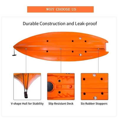 Matériau LLDPE/HDPE 2,2m Orange Kayak Canoë pour les sports nautiques et le plaisir en famille