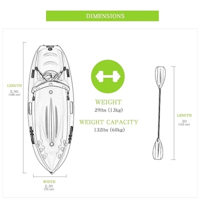 Piédal modulaire Kayak de pêche Design d'épissage facile pour 1-2 personnes Adapte aux besoins de la pêche