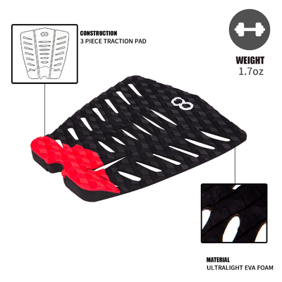Plateau de pont WOOWAVE Plateau de traction de planche de surf sur mesure SUP Plateau de queue avant mousse EVA pour le surf