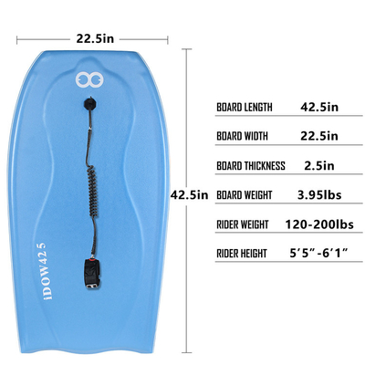 Les enfants et les adultes PE Bodyboard de base avec haute durabilité Poids du pilote 120-200lbs