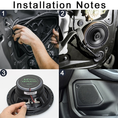 Ensemble de 2 haut-parleurs coaxiaux de voiture pleine gamme avec un subwoofer de 6,5 pouces et un tweeter de 1500 Hz