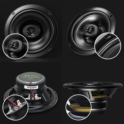 Ensemble de 2 haut-parleurs coaxiaux de voiture pleine gamme avec un subwoofer de 6,5 pouces et un tweeter de 1500 Hz