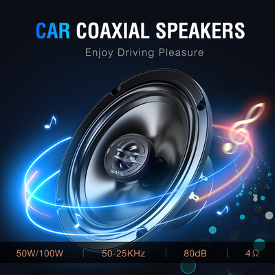 Ensemble de 2 haut-parleurs coaxiaux de voiture pleine gamme avec un subwoofer de 6,5 pouces et un tweeter de 1500 Hz