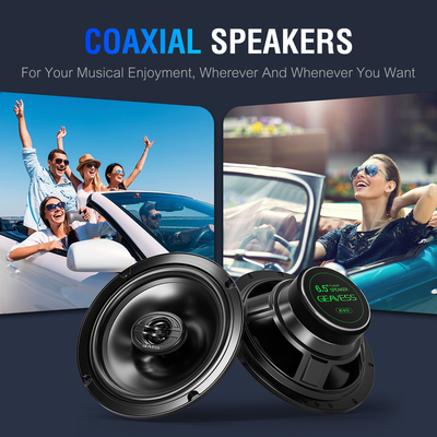 Ensemble de 2 haut-parleurs coaxiaux de voiture pleine gamme avec un subwoofer de 6,5 pouces et un tweeter de 1500 Hz